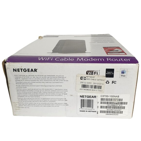 Netgear N600 WiFi Cable Modem Router C3700 Dual Band Gigabit DOCSIS 3.0 - Picture 2 of 6